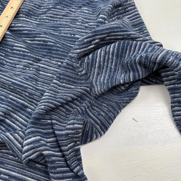 Grayers Mens Merino Wool Sweater XXL V-neck Blue Indigo Pocket 2XL 3D Stripes - Picture 7 of 8